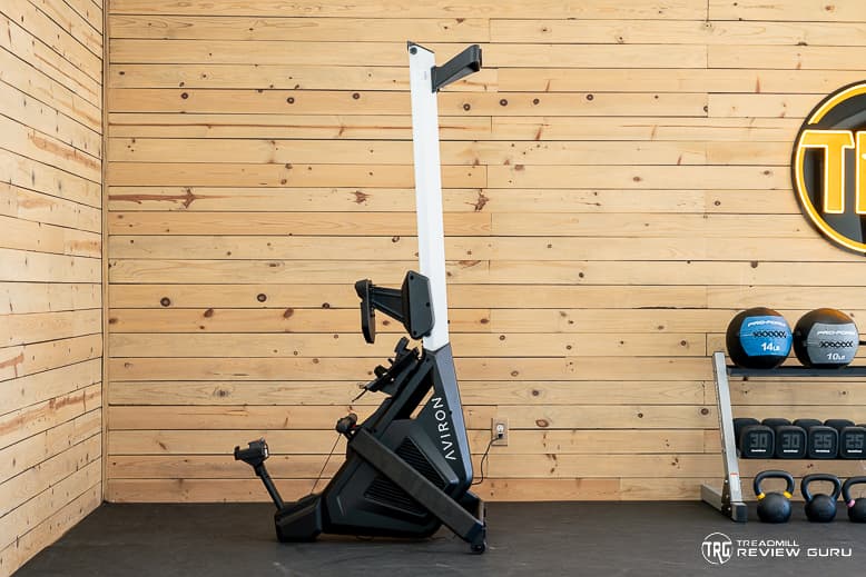 Aviron Strong Go Rower Stored Upright