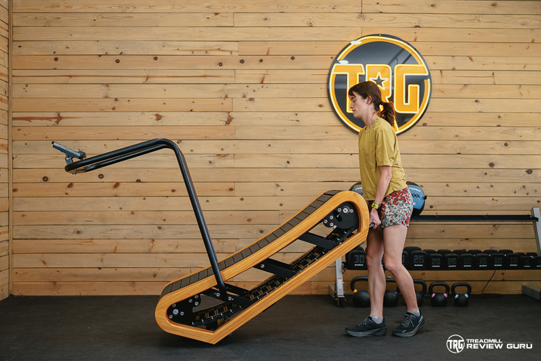 Bells of Steel Wooden Manual Treadmill - moving