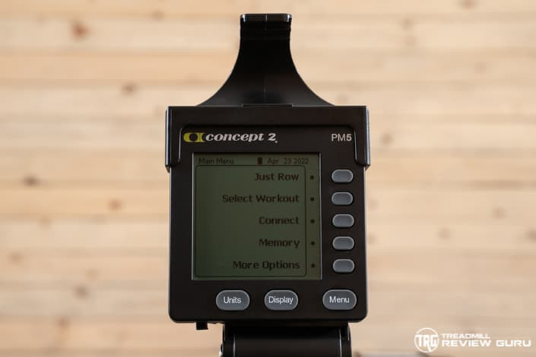 Concept2 RowERG PM5 Menu