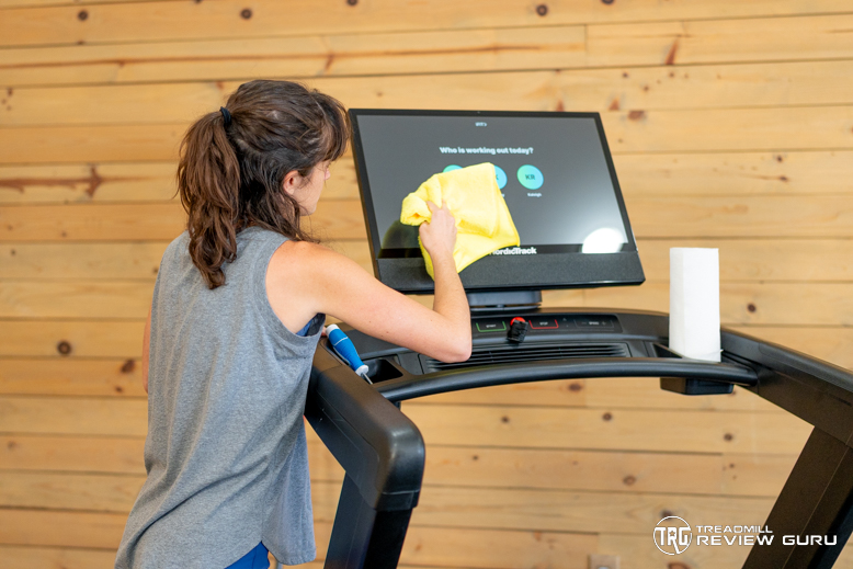 How To Clean A Treadmill - Screen Cleaning