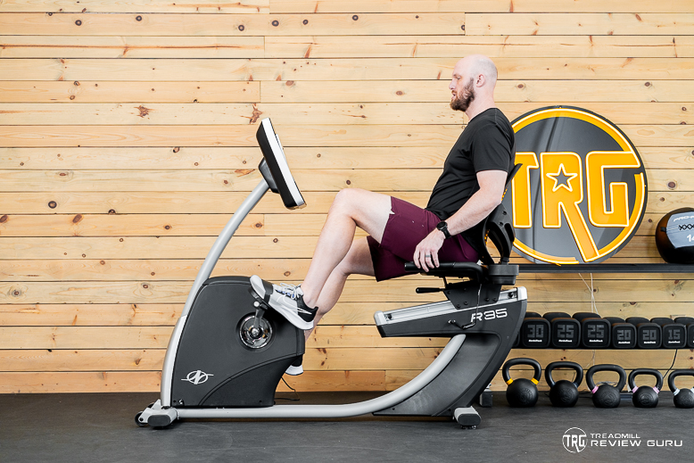 NordicTrack R35 Recumbent Bike Man Pedaling