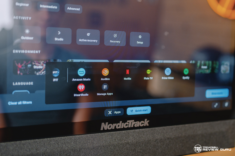 NordicTrack RW900 - apps