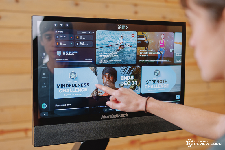 NordicTrack RW900 - iFIT homescreen