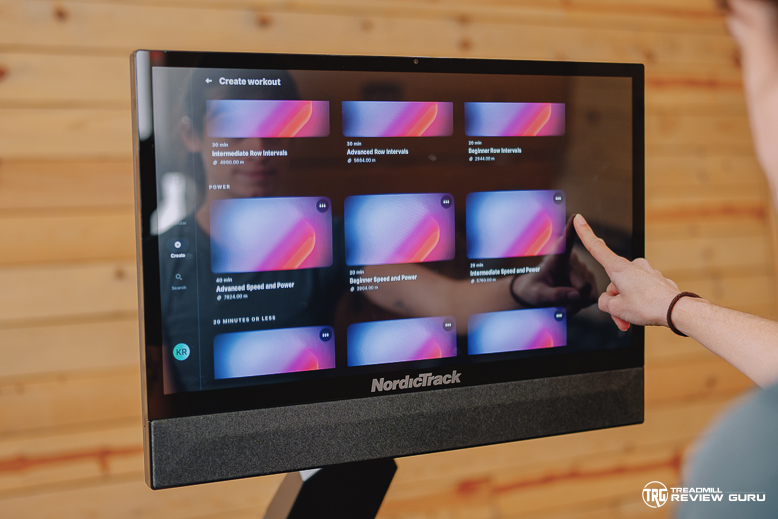 NordicTrack RW900 - Onboard Workouts Create a Workout