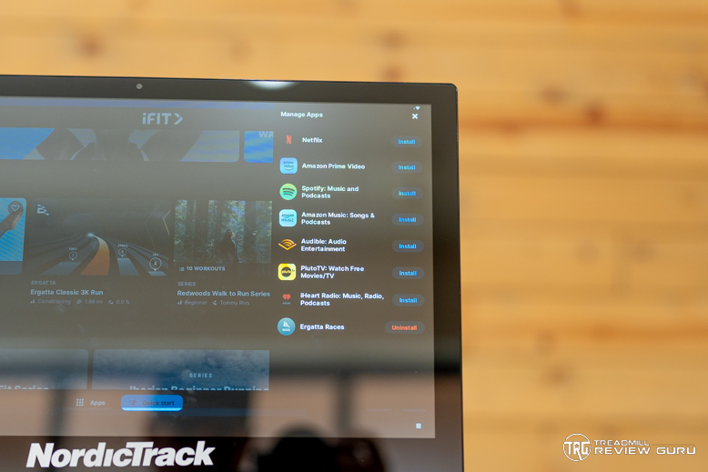 NordicTrack T Series 16 - Apps