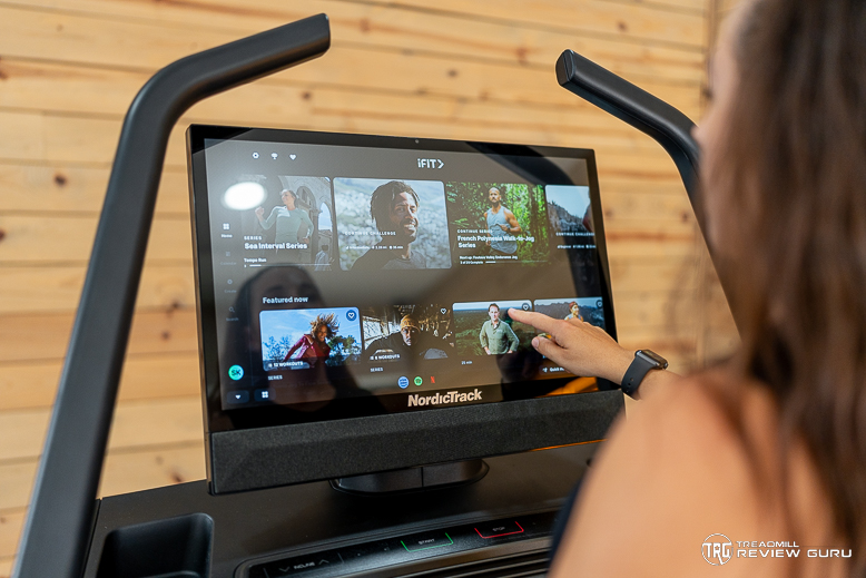 NordicTrack X24 screen
