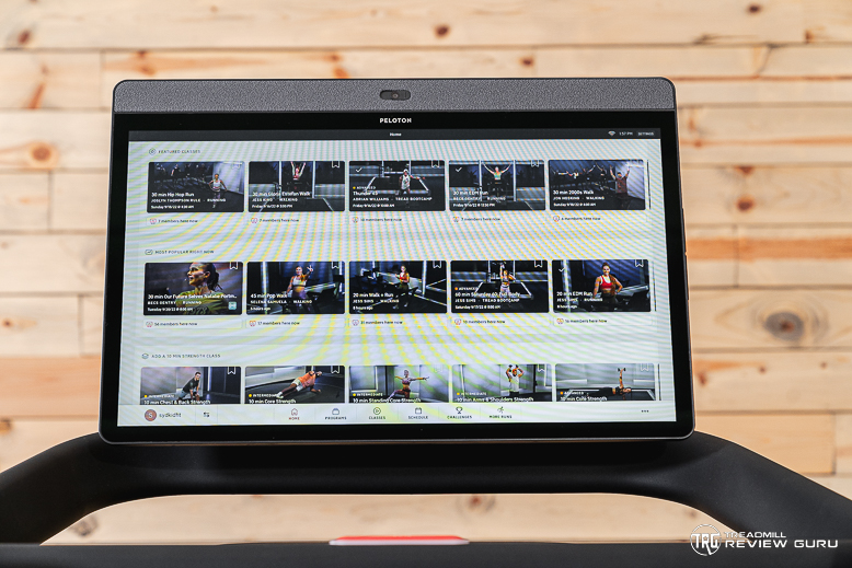 Peloton Tread content menu
