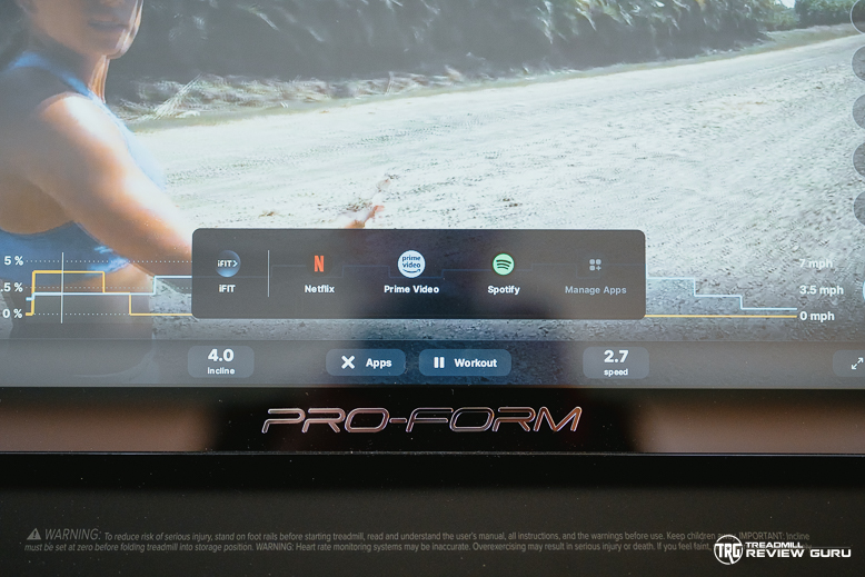 ProForm Carbon Pro 9000 - Netflix and Apps