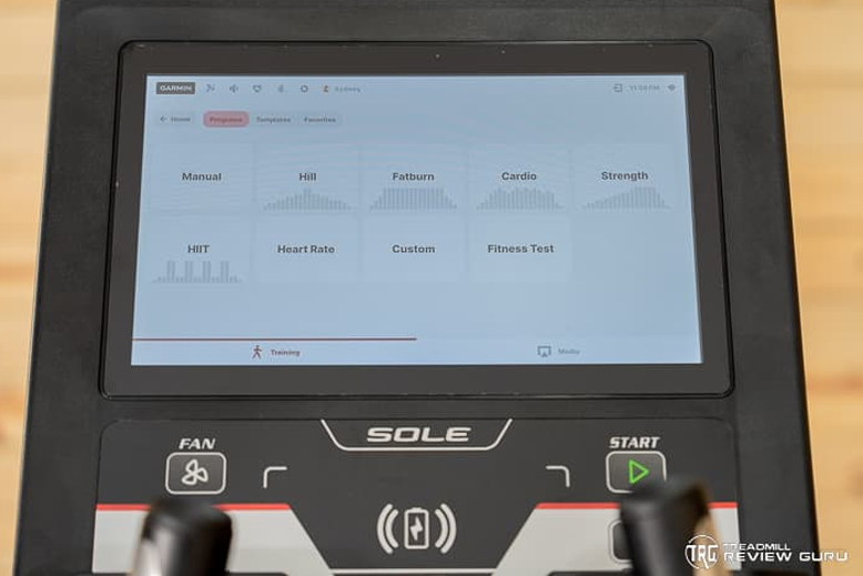Sole E95 onboard workouts