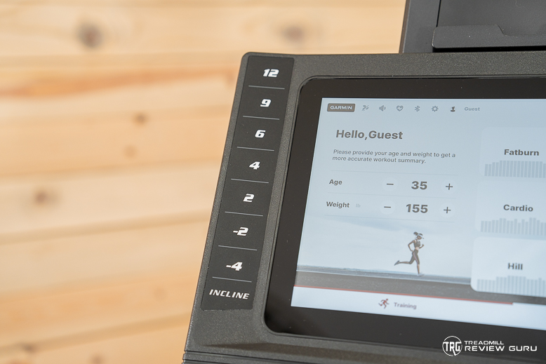 Sole F85 adjustment buttons