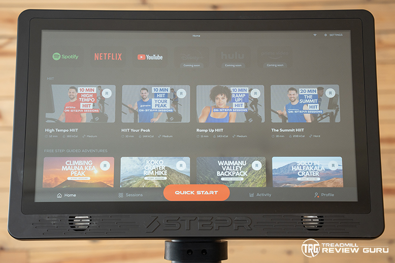 STEPR Plus Content Menu