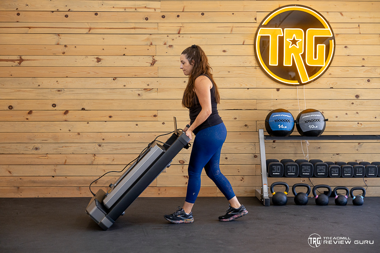 WalkingPad X25 folded and moving